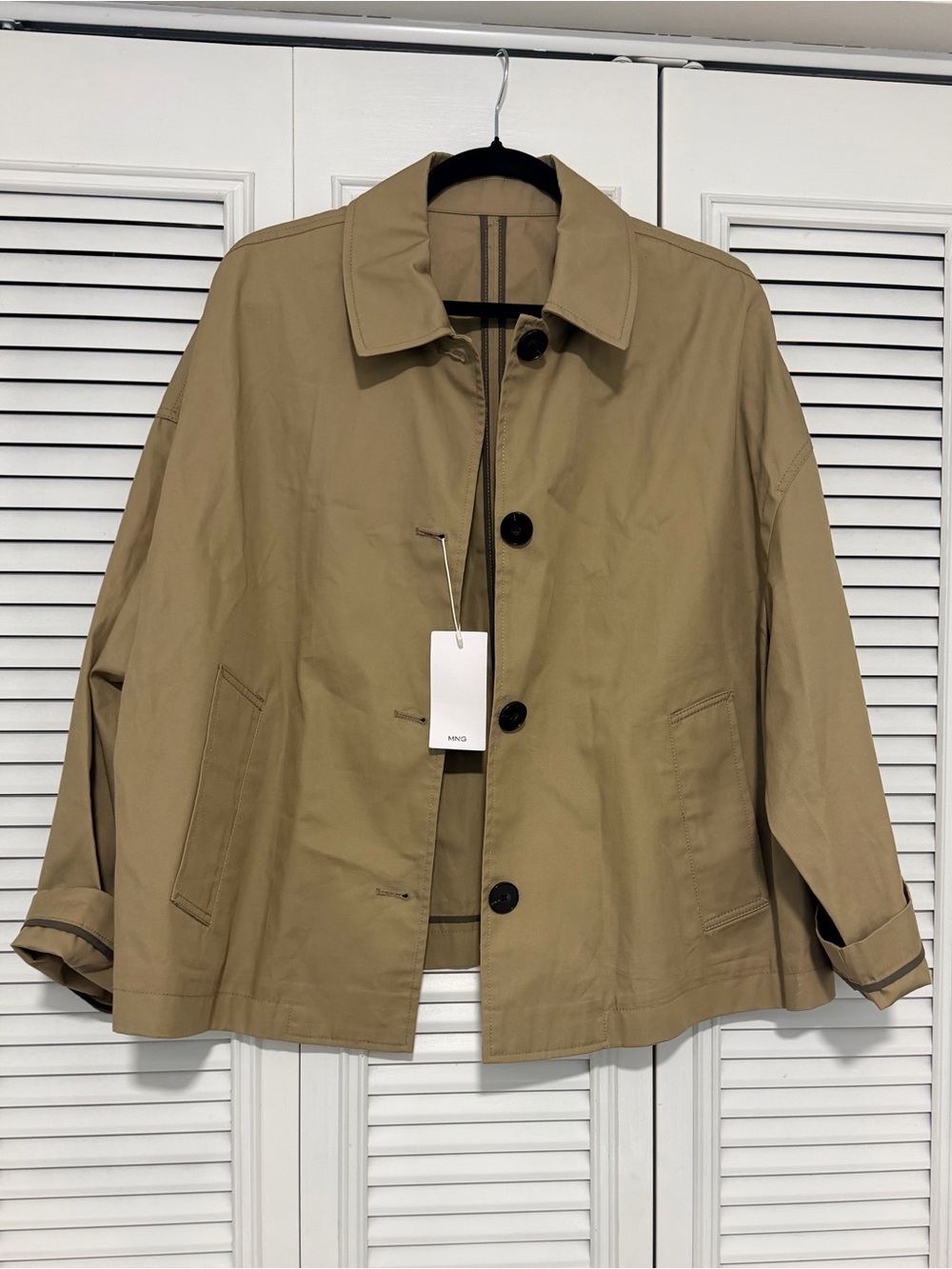 Mango Men's Lightweight Tan Shirt Jacket
